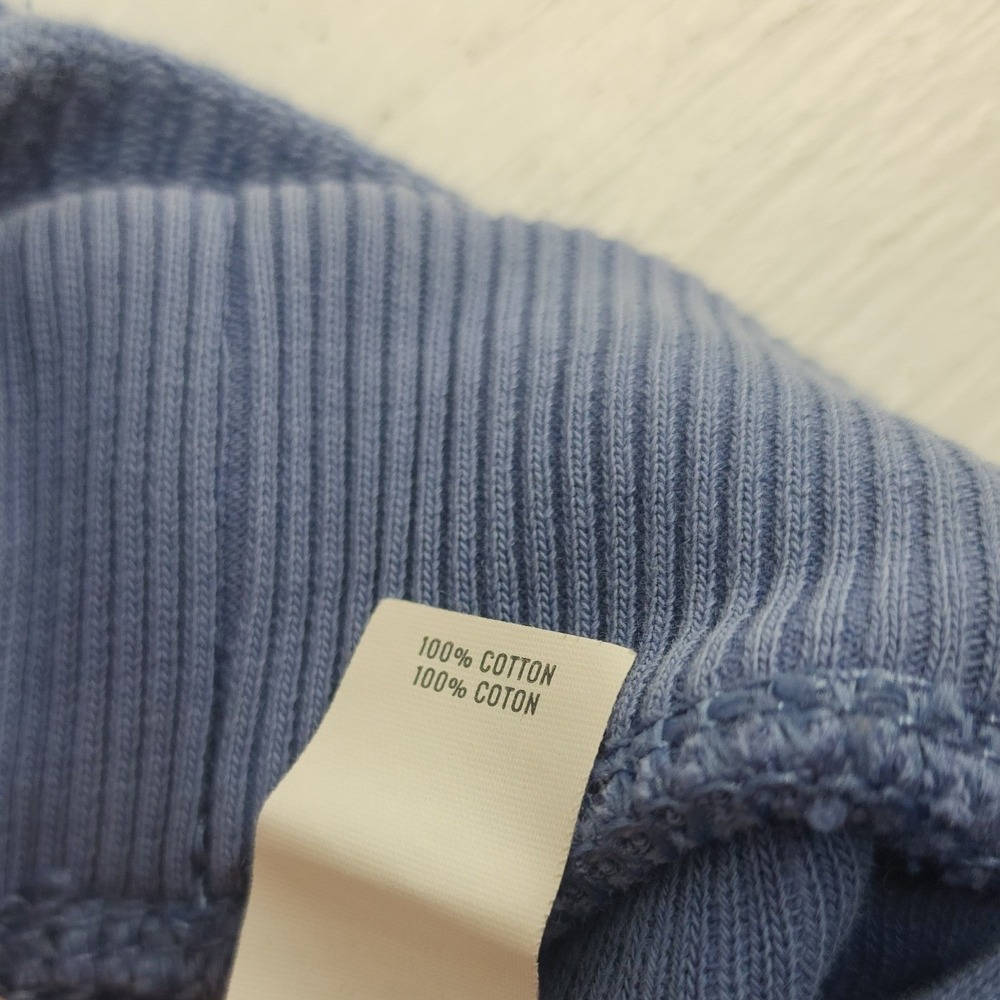 Aerie XL/T | Blue Ribbed Knit Drawstring Lounge Shorts 100% Cotton Pajamas - Picture 6 of 6